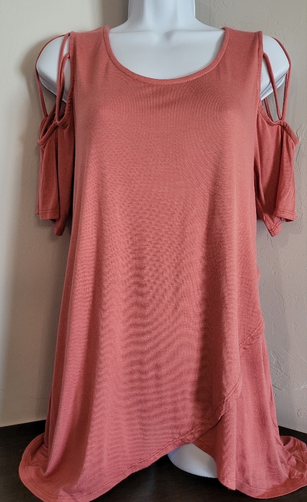 (3 for $15) Cold Shoulder Long Blouse